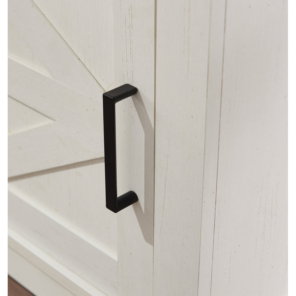 Farmhouse Nightstand , Beside Table with Barn Door, Modern End Side Table with Storage for Bedroom, Office
