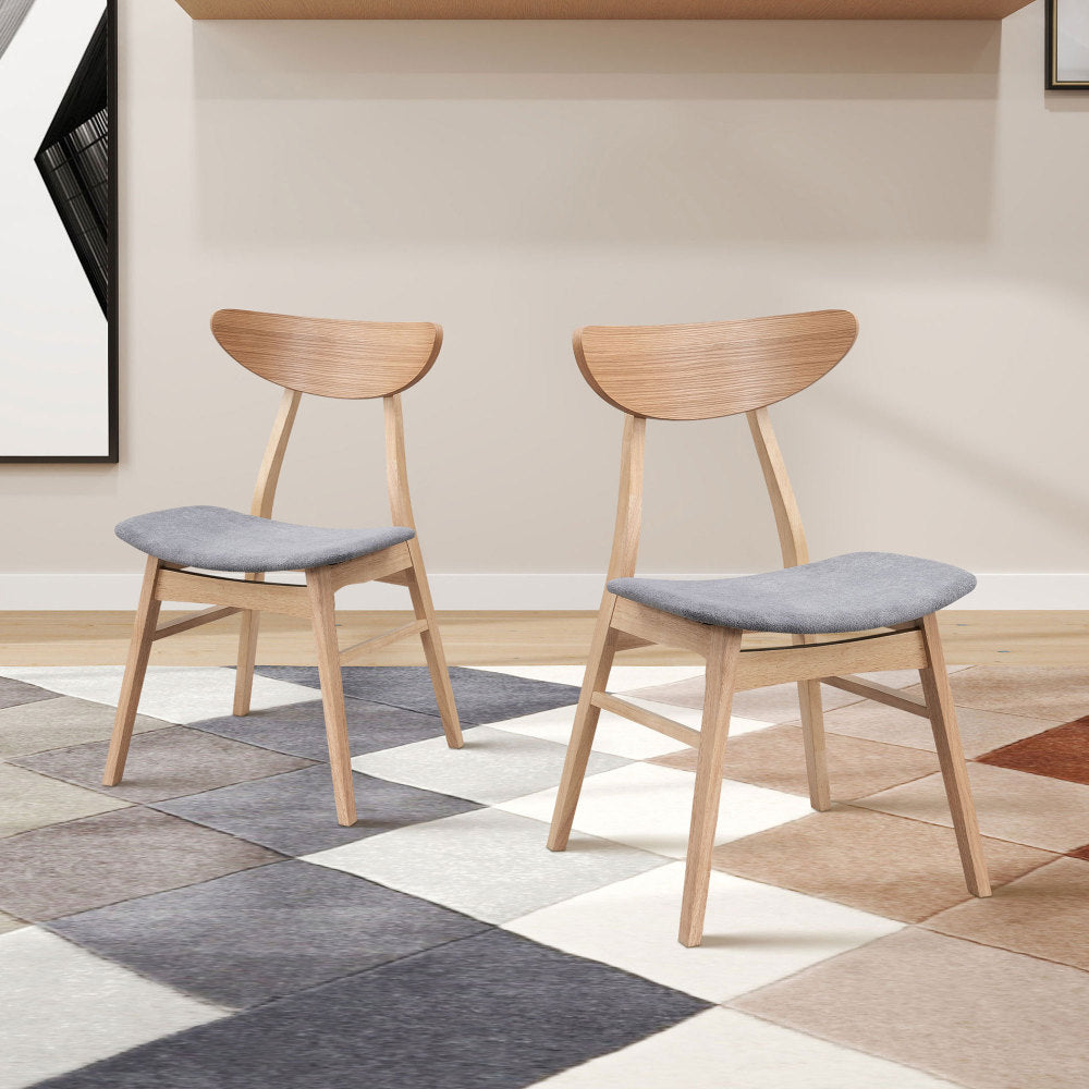 Wooden Dining Table Set, Modern Simple Design Round Kitchen Table and Fabric Upholstered Dining Chairs for Dining Room, Kitchen, Saving Space(1 Table with 4 Chairs),Black
