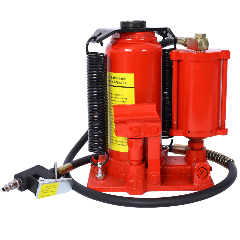 Air Hydraulic Bottle Jack, 12 Ton/24000 LBS All Welded Bottle Jack, 9.8-19.3 inch Lifting Range, Manual Handle and Air Pump, for Car, Pickup, Truck, RV, Auto Repair, Industrial Engineering ,Green