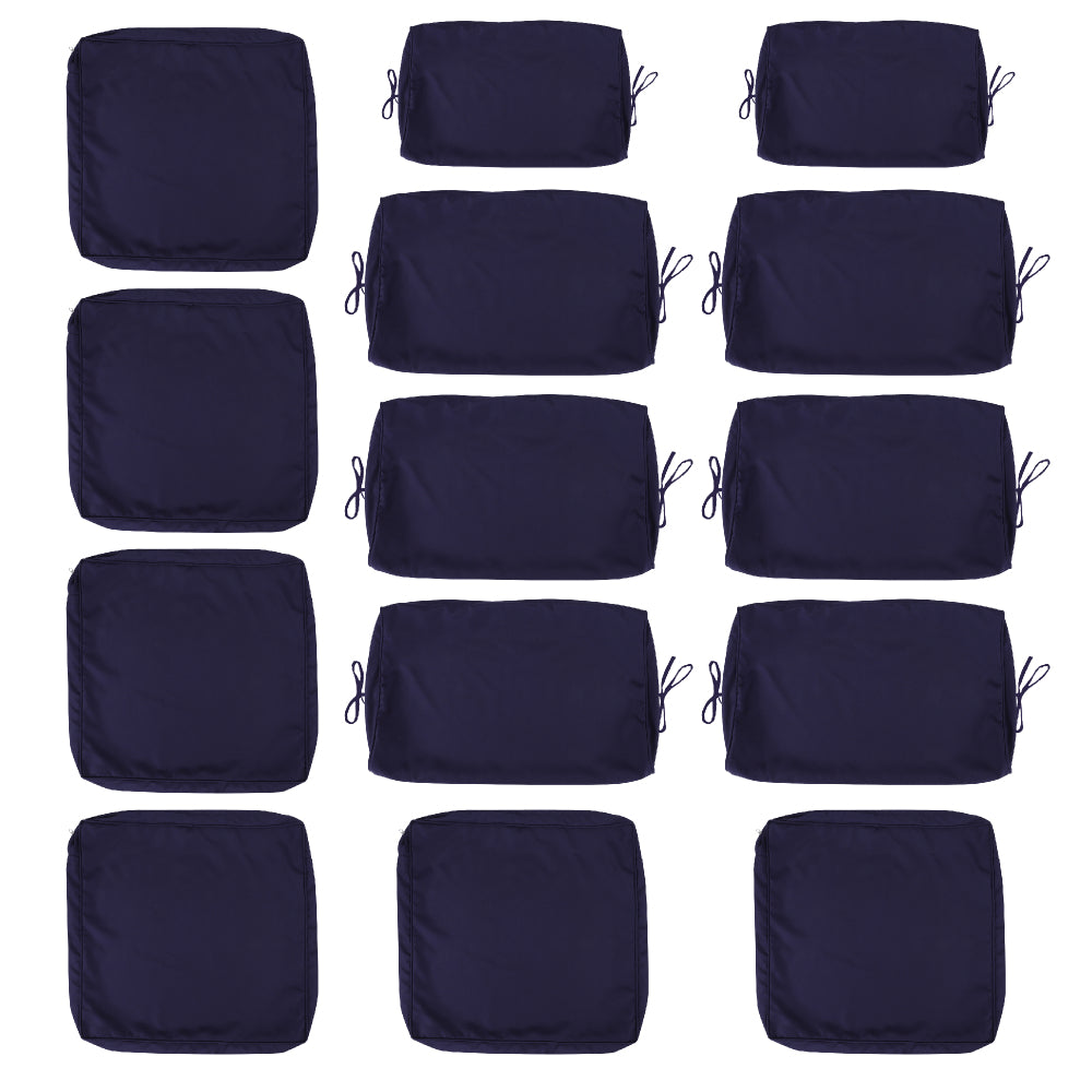 Cushion Covers for 7 Pcs (6-Seaters) Wicker Rattan Sectional Sofa, 14Pack Cushion Slipcovers Set Seat and Back,Outdoor Cushion Slipcover with Zipper, (Only Cover) Grey