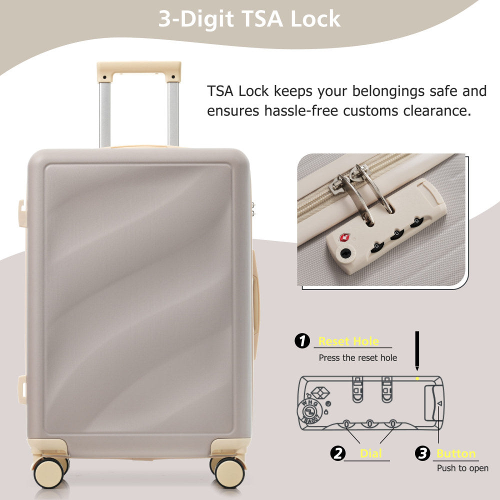 Luggage Set 3 Piece, Lightweight Durable ABS Suitcases with Spinner Wheels and TSA Lock, Carry-on & Checked Travel Luggage (20"/24"/28")