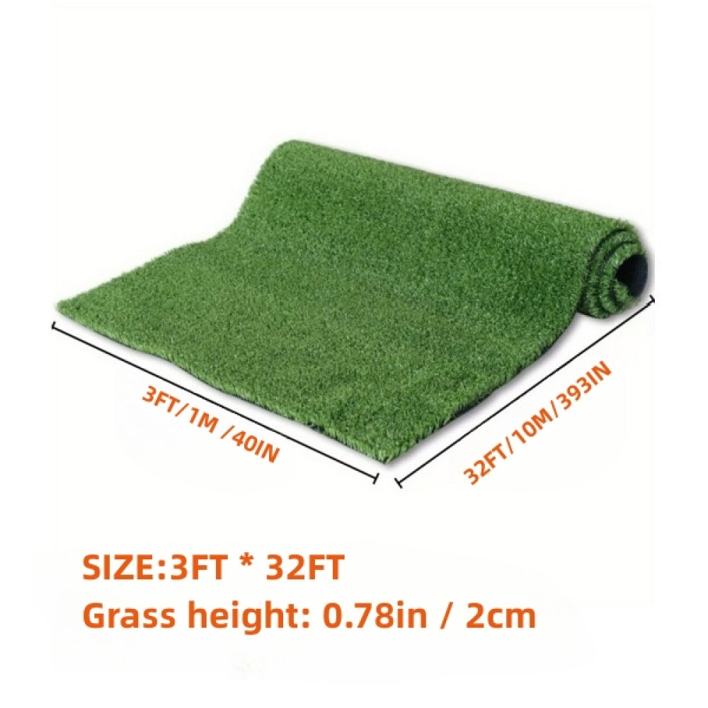 3FT *32FT Artificial turf, professional dog mat large turf outdoor carpet terrace pet lawn, artificial carpet with drainage holes(Grass height 0.78 inches/2cm)