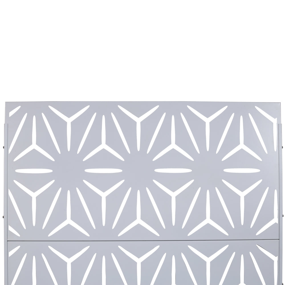 Outdoor & Indoor Privacy Screen Metal Privacy Screen 76" H×48" W, Freestanding Decorative Privacy Screen for Deck Balcony Patio, Privacy Fence Panels for Outside Lawn Garden PS104 WHITE