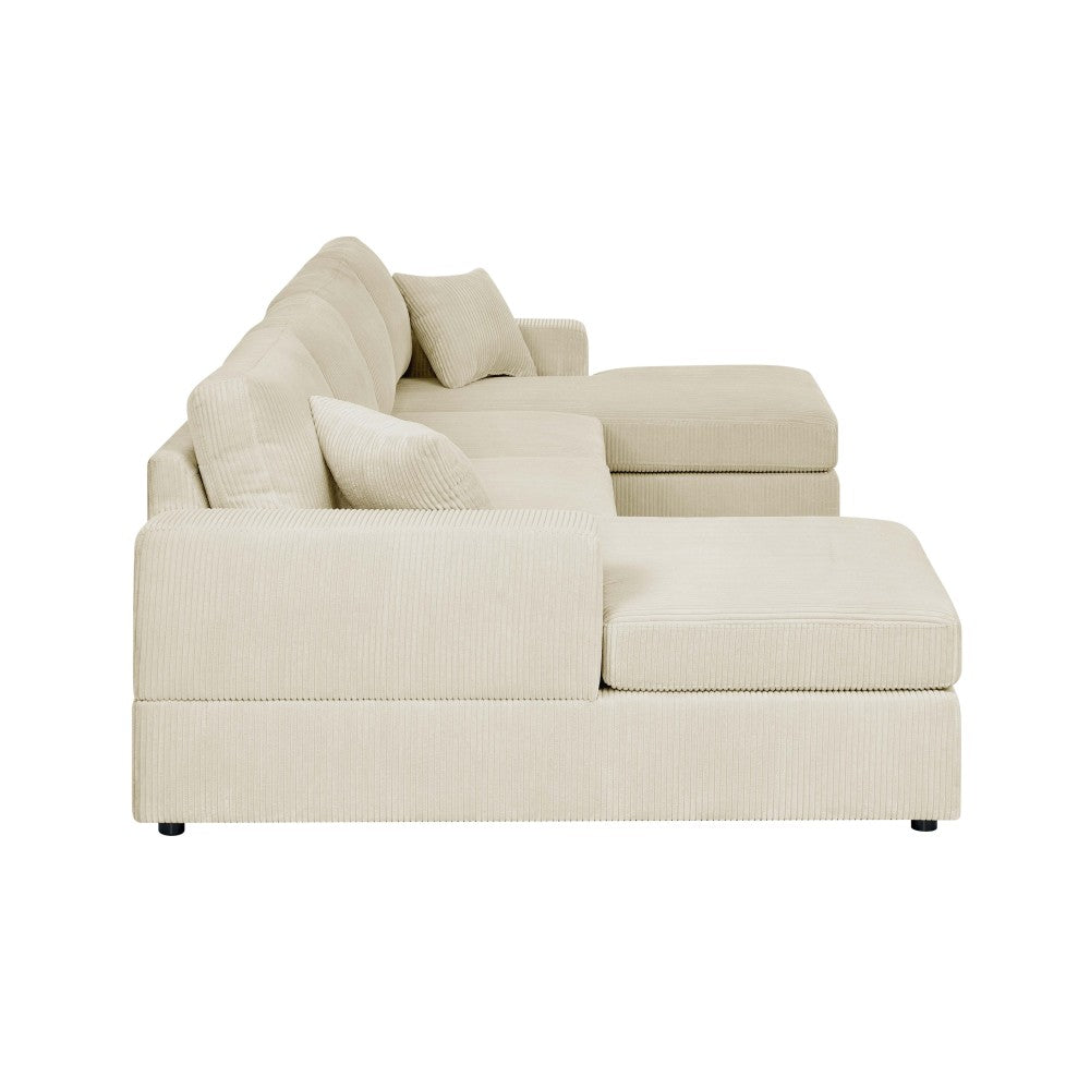 3 - Piece Corduroy Double-Chaise Sectional