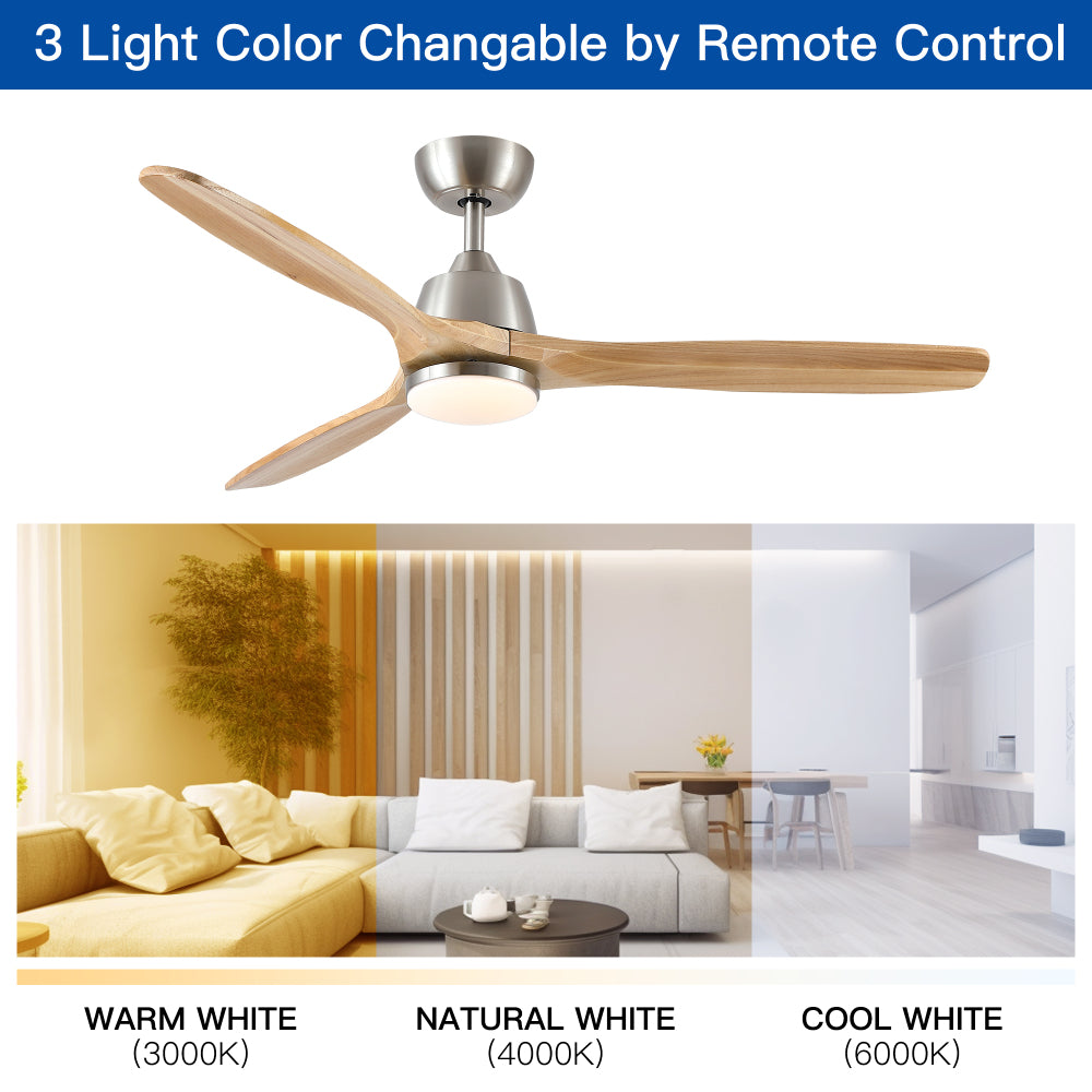 52 In.Intergrated LED Ceiling Fan Lighting with Remote Control