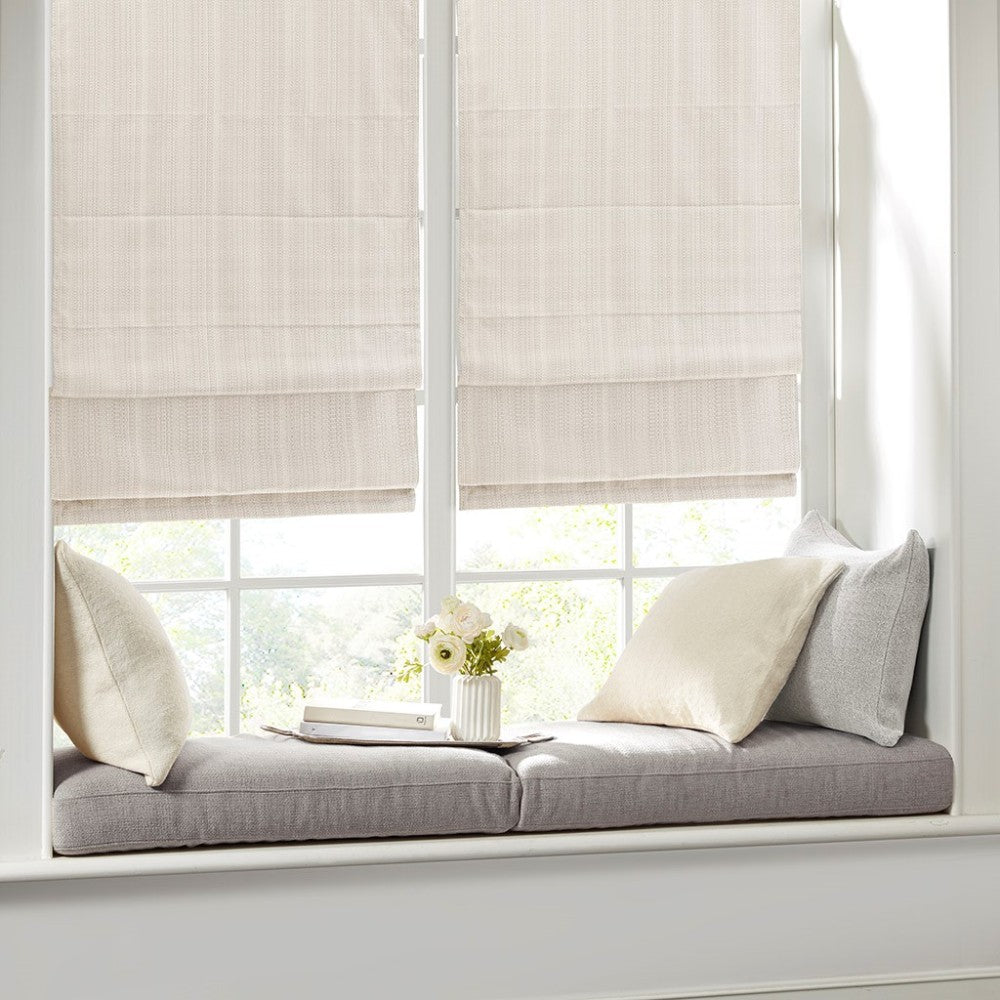 Basketweave Room Darkening Cordless Roman Shade