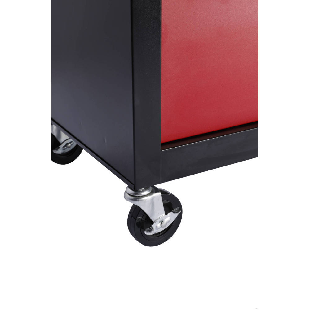 Four drawer rolling toolbox, tool cart with 4 wheels and drawers, large capacity detachable mobile tool storage cabinet for workshops, garages, maintenance rooms, and mechanics