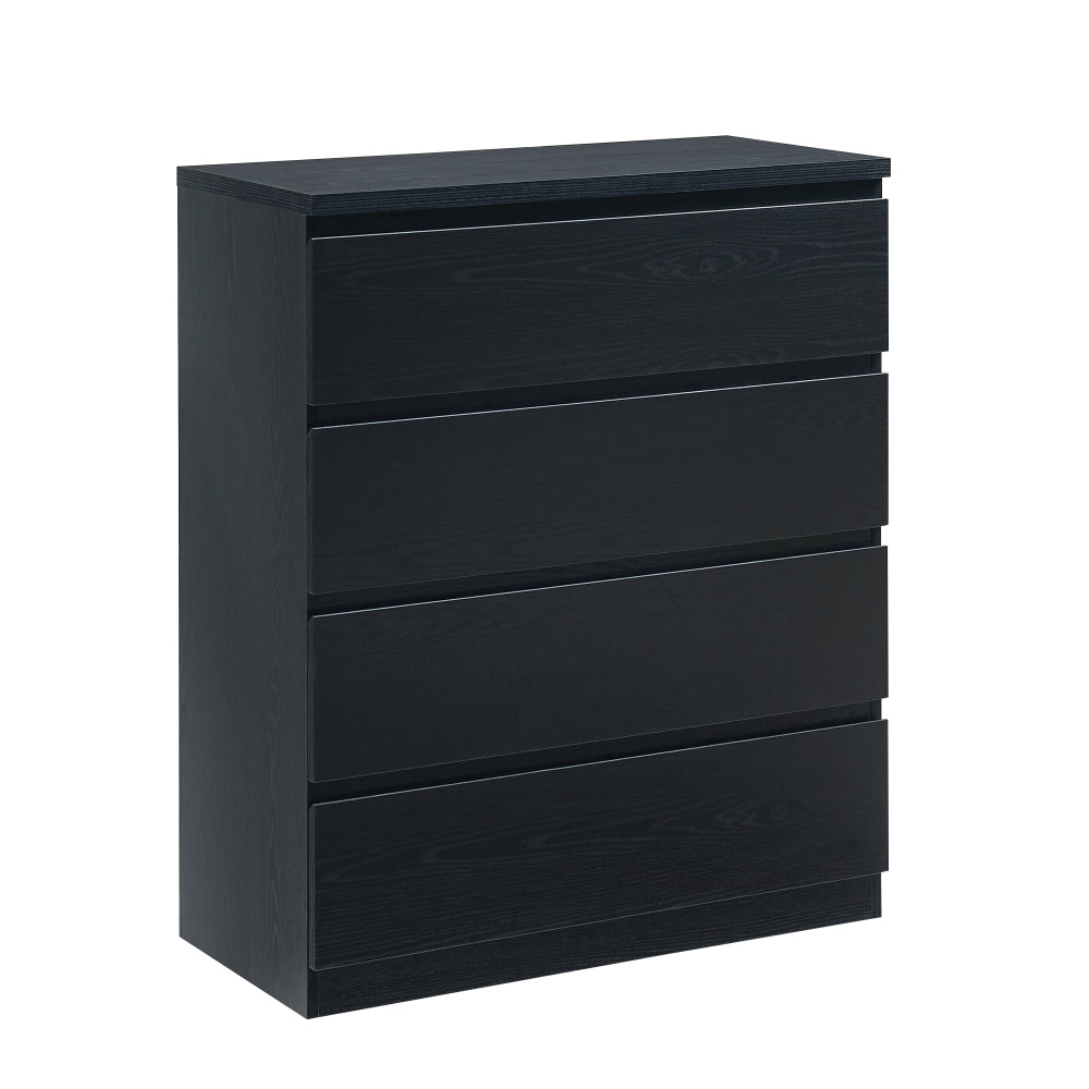 4 Drawer Dresser,Modern Storage Chest of Drawers,31.5In Black Dresser for Closet with Handle-Free Design, Closet Chests Organizer for Bedroom, Living Room,Black