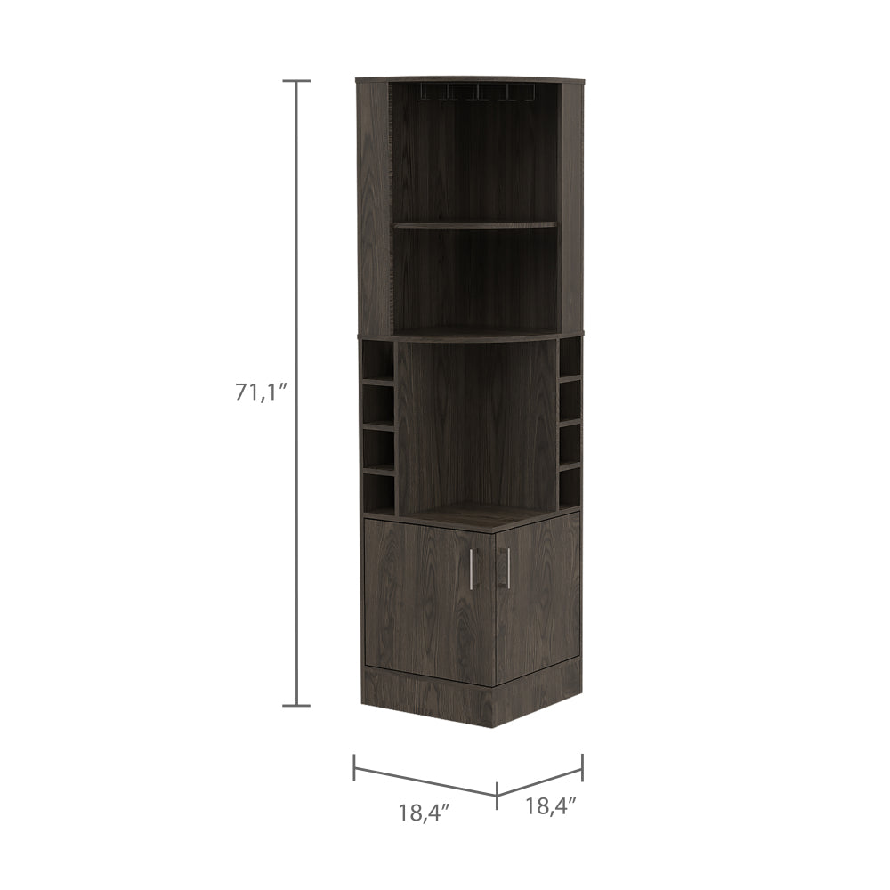 Seattle Bar Cabinet, Eight Bottle Cubbies, Two Large Open Shelves