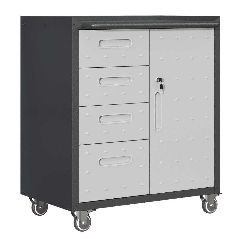 Heavy-Duty Metal Garage Storage Cabinet with Wheels - Sturdy and Durable Tool Storage Cabinet for Garage, Office, and Home Organizer Solutions