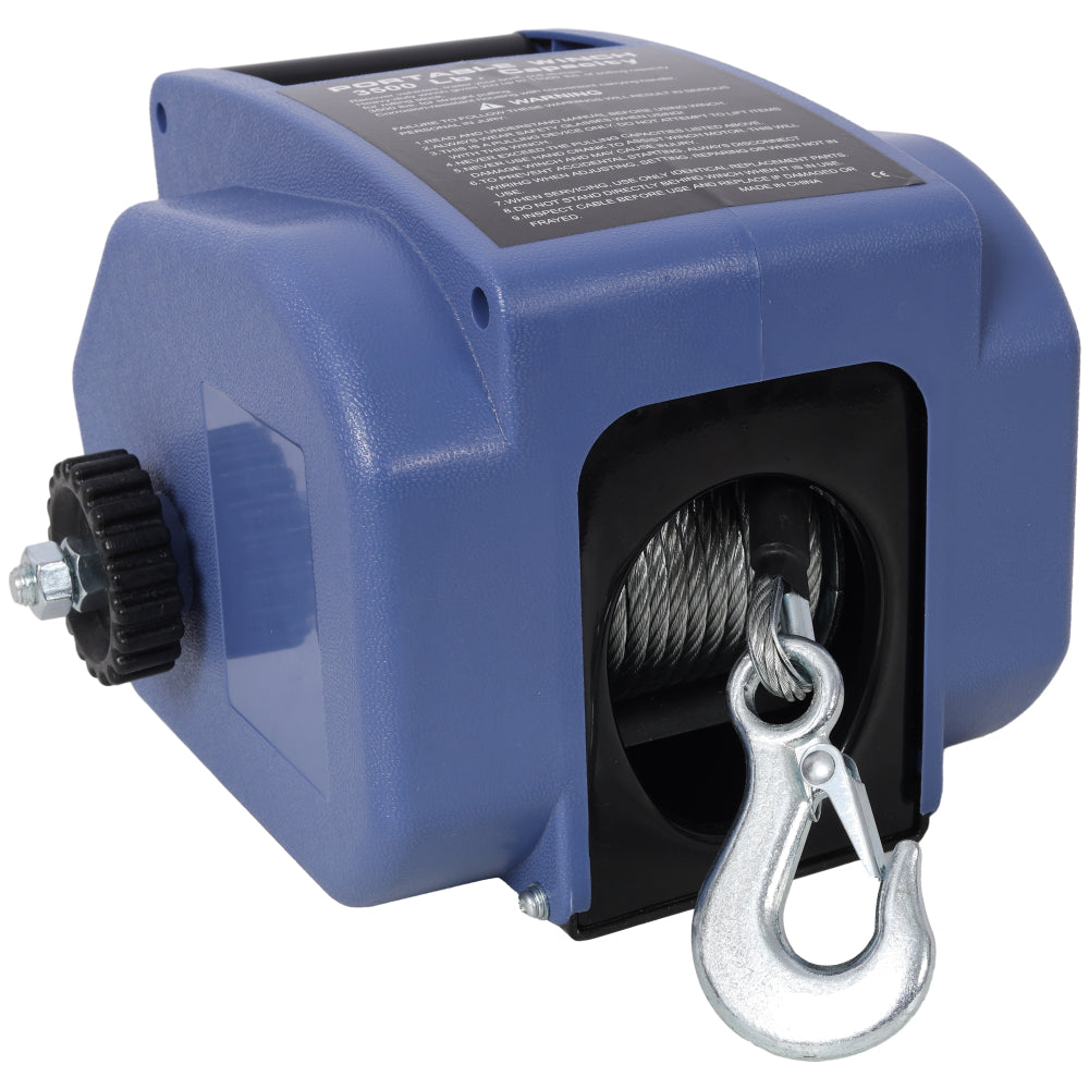 12v 2000lbs Trailer Winch,Reversible Electric Winch,for Boats up to 5000 lbs,Galvanized Wire Rope,with extra pulley hook, Rapid Mount, wirelss remote control,power in and power out.blue plastic casing