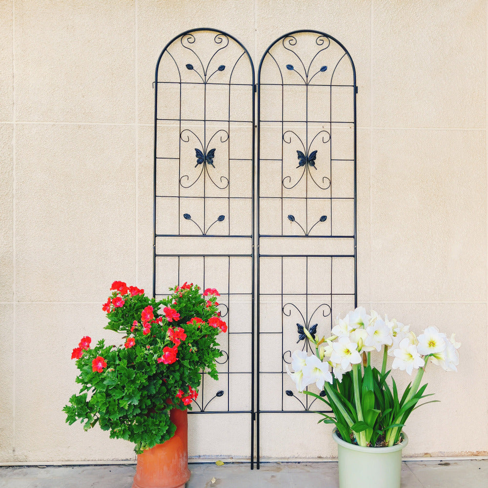 4 Pack Metal Garden Trellis 86.7" x 19.7" Rustproof Trellis for Climbing Plants Outdoor Flower Support Black