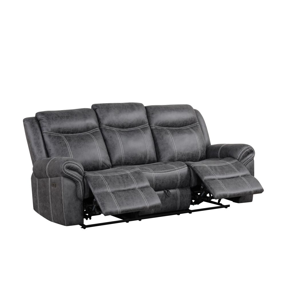 Zubaida Two Tone Chocolate Velvet Recliner Loveseat w/USB Port & Console