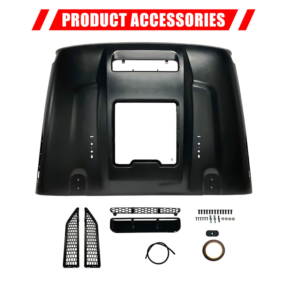 Space-Capsule Style Hood/Heat Dispersion Hood Compatible with 2018-2023 Jeep Wrangler JL JLU & 2020-2023 Gladiator JT Replacement Hood(Not for Mojave&392 Model)