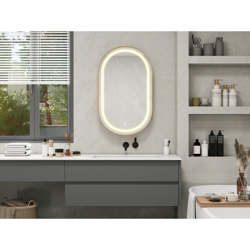Rectangle Medicine Cabinet Mirror Bathroom Mirror with Storage Wall Mounted Medicine Mirror Cabinet with LDE,Golden