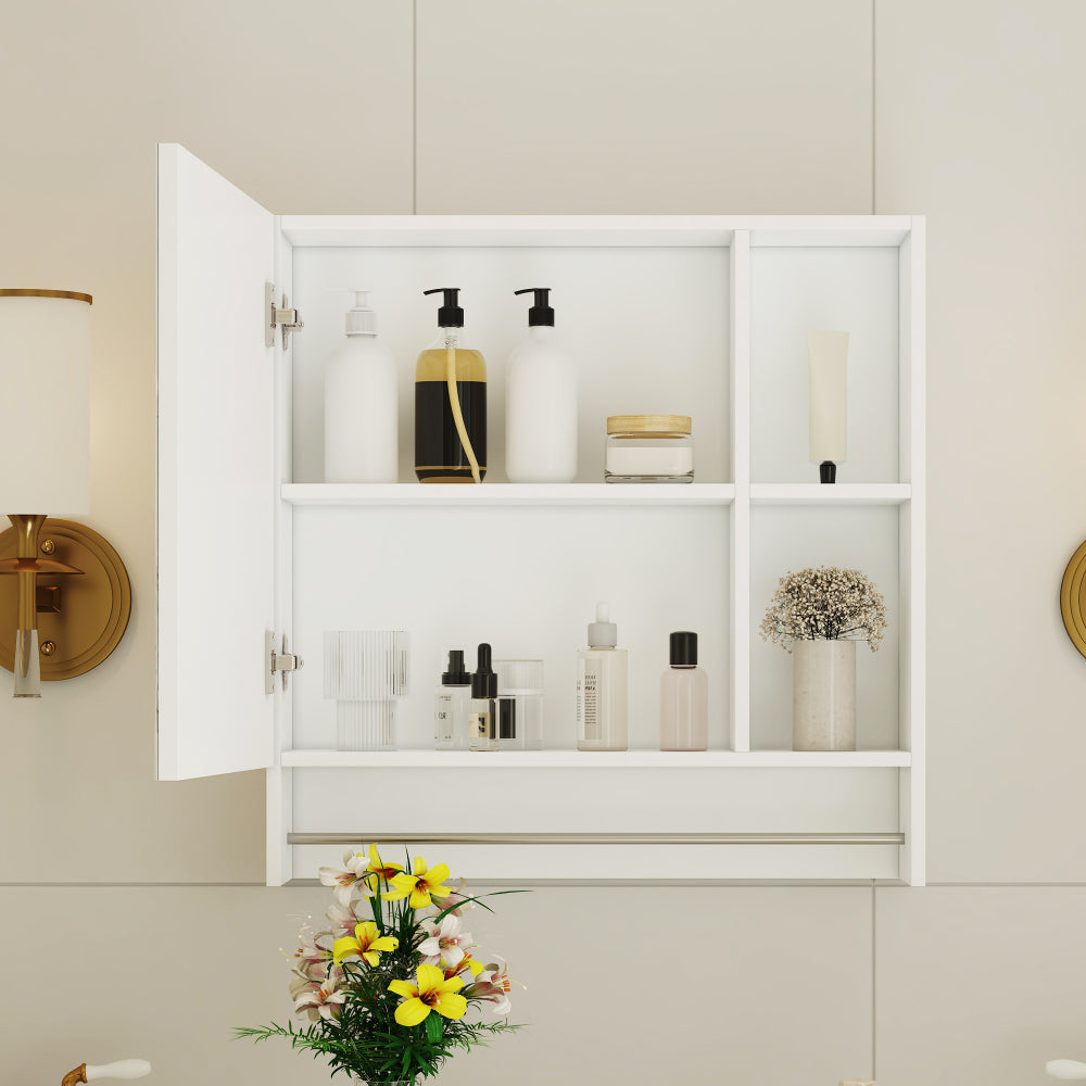 Bathroom Mirror Cabinet Wall Mounted,Medicine Cabinet,Over The Toilet Storage Cabinet with Shelves and Towel Rack