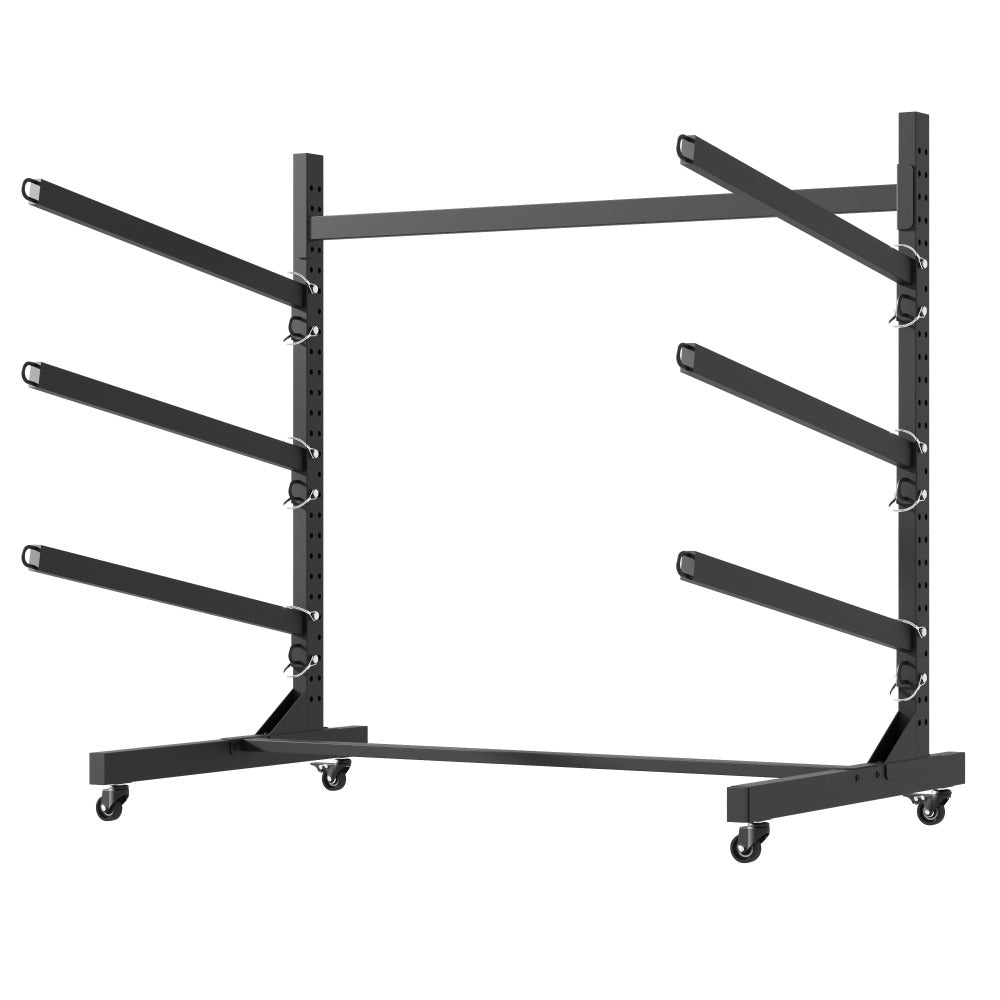 41"H Freestanding Kayak Storage Rack – Holds 3 Kayaks, Heavy-Duty Adjustable Stand with Lockable Wheels for Kayak, Canoe, SUP & Surfboard, 45.87"W*28.94"D*41"H