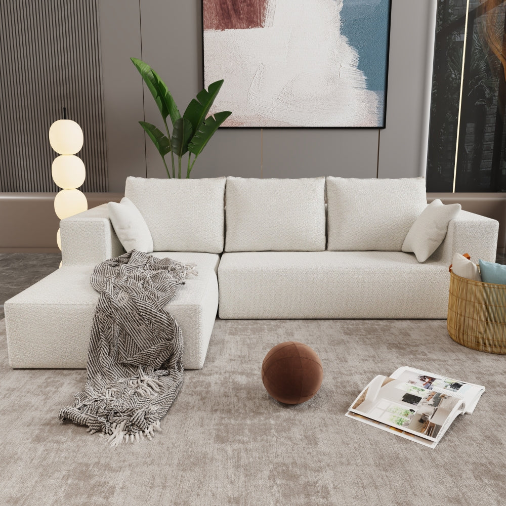 Corner combination sofa, sectional sofa ,couch sofa,sofa bed, made of high-density sponge and soft plush fabric, with multiple combinations available(beige)