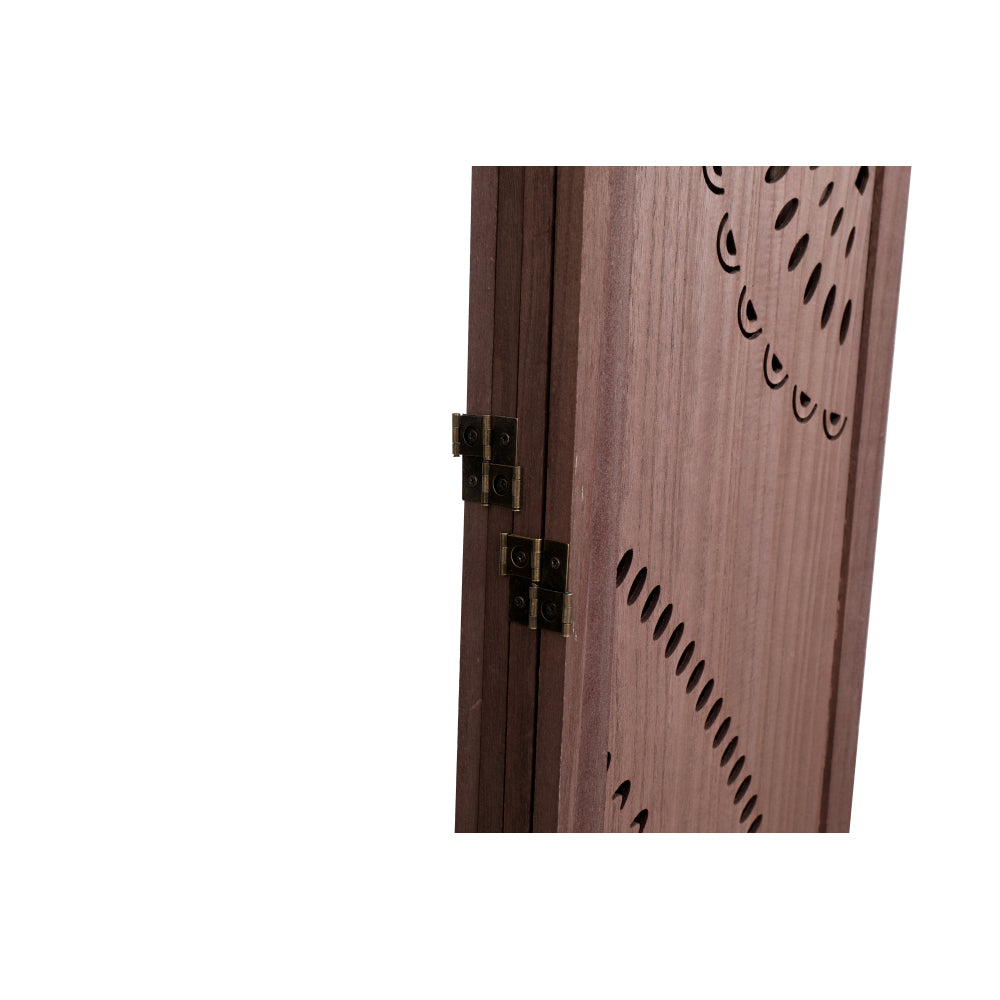 55.2'' W x 65'' H 4 - Panel Solid Wood Folding Room Divider, Brown