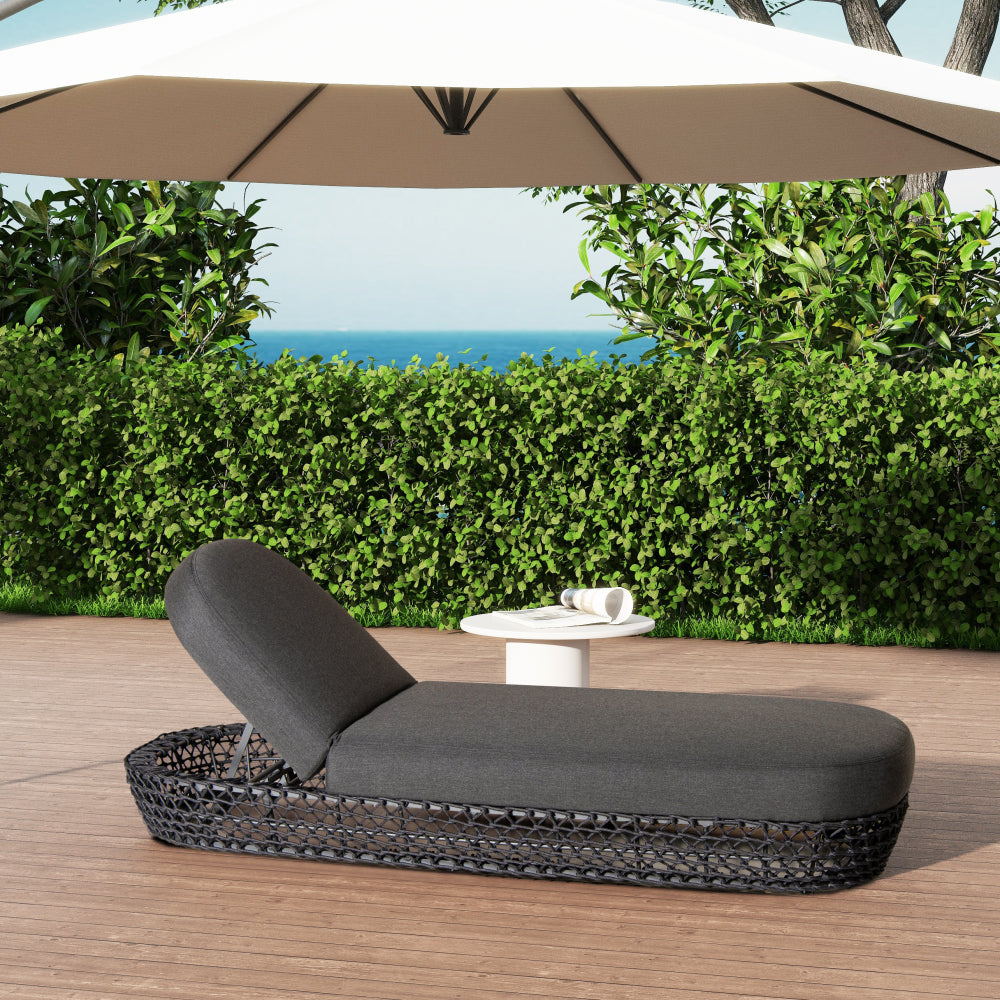 Willow 40.5" Oval Woven Patio Coffee Table, Golden Brown Wicker Frame, Wheat Beige
