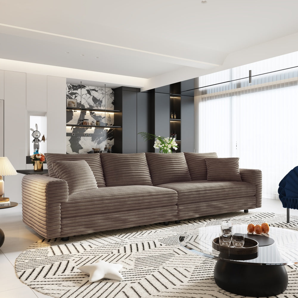 Plush Corduroy Ottoman to Combine with 2 Seater Sofa, 3 Seater Sofa and 4 Seater Sofa, Suitable for Living Rooms, Apartments, Offices,Grey