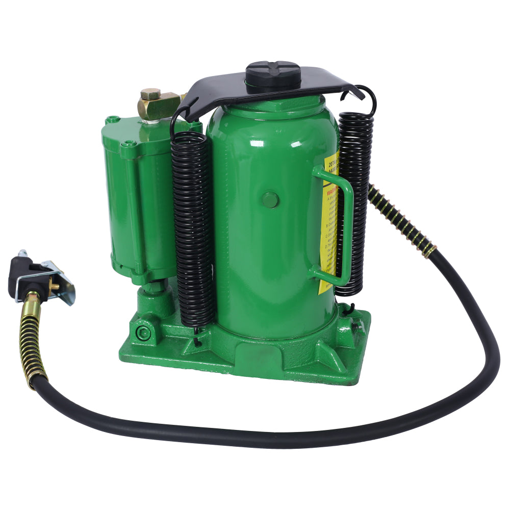 Air Hydraulic Bottle Jack, 20 Ton/44029 LBS All Welded Bottle Jack, 10.2-19.7 inch Lifting Range, Manual Handle and Air Pump, for Car, Pickup, Truck, RV, Auto Repair, Industrial Engineering,Green