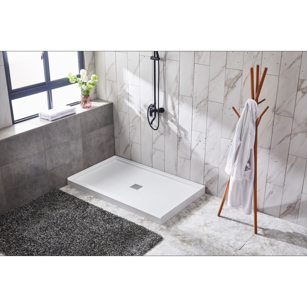 Glasstone shower base SMC solid white finish 6034