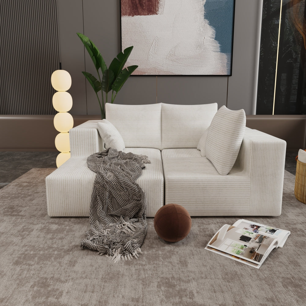 Corner combination sofa, sectional sofa ,couch sofa,sofa bed, made of high-density sponge and soft plush fabric, with multiple combinations available(beige)