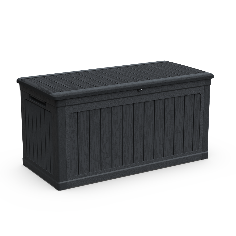 230 Gallon Large Outdoor Storage XXL Deck Box for Patio Furniture, Outdoor Cushions, Garden Tools and Sports/Pools Equipment, Waterproof Resin, Lockable, Black