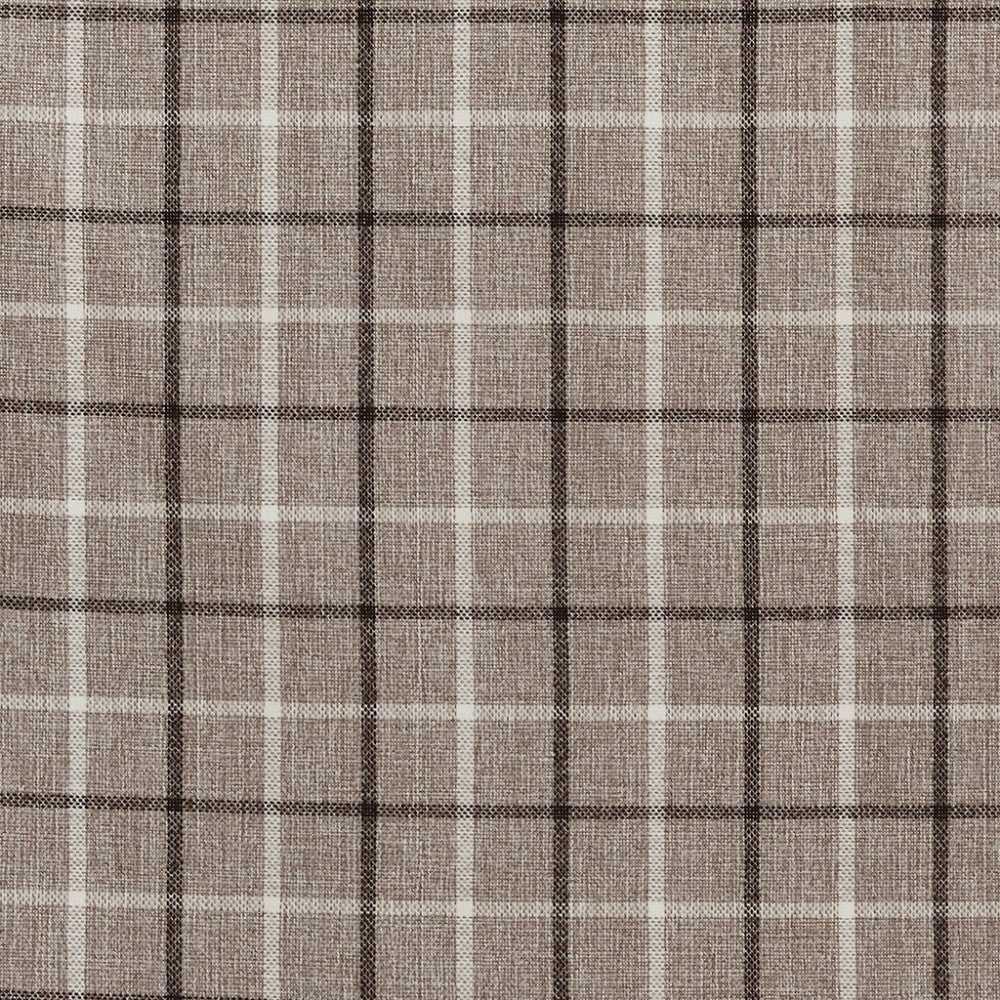 Plaid Rod Pocket and Back Tab Curtain Panel with Fleece Lining Brown 50x84"