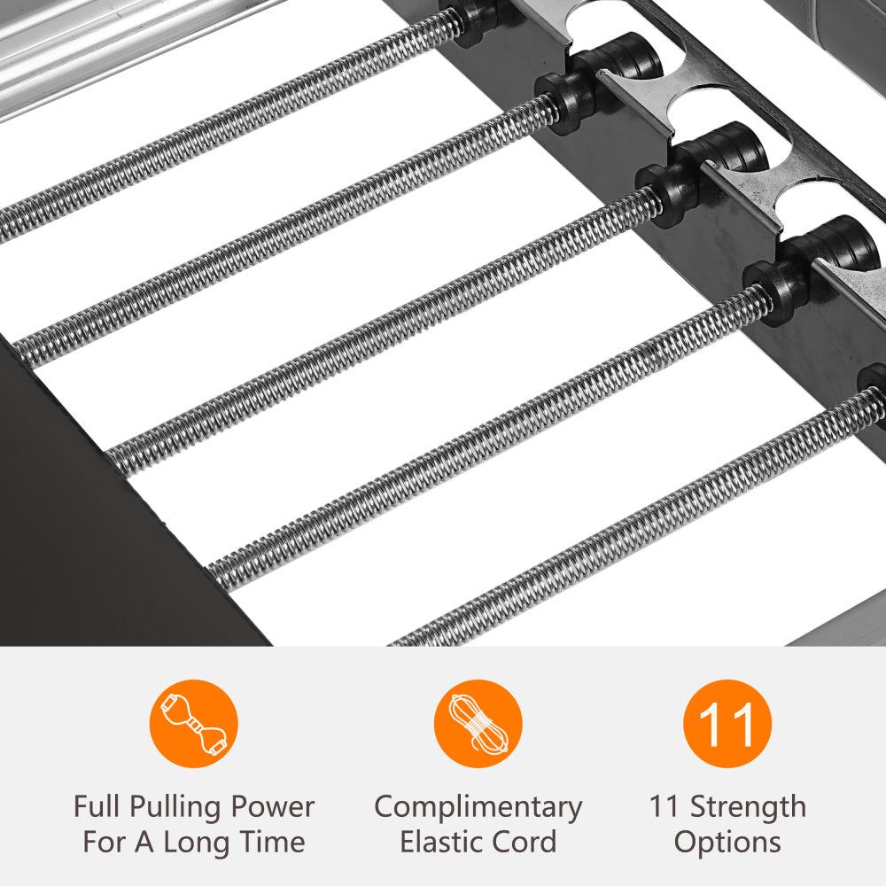 Extra Large Pilates Reformer - Multi-functional Home Fitness Equipment, 395lbs Capacity, with Dynamic Resistance Cords and Aerobic Rebounder, Improves Posture, Builds Strength, Reduces Stress, black