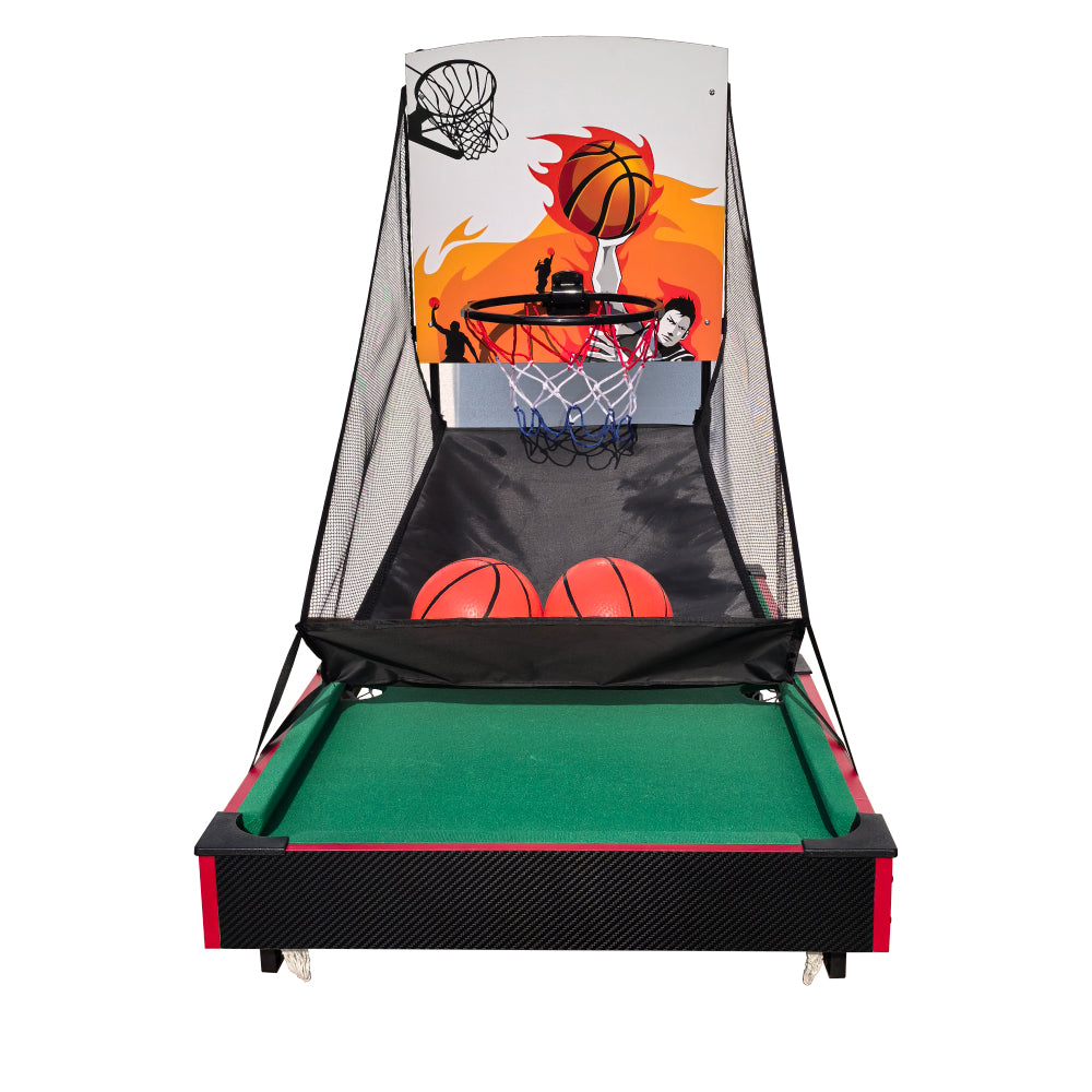 Multi Game Table 36", 2 in 1 Combo Game Table Basketball, Billiards.Parent-child games, for Indoor Outdoor, Game Room, Friends,Family, Kids and Adults.