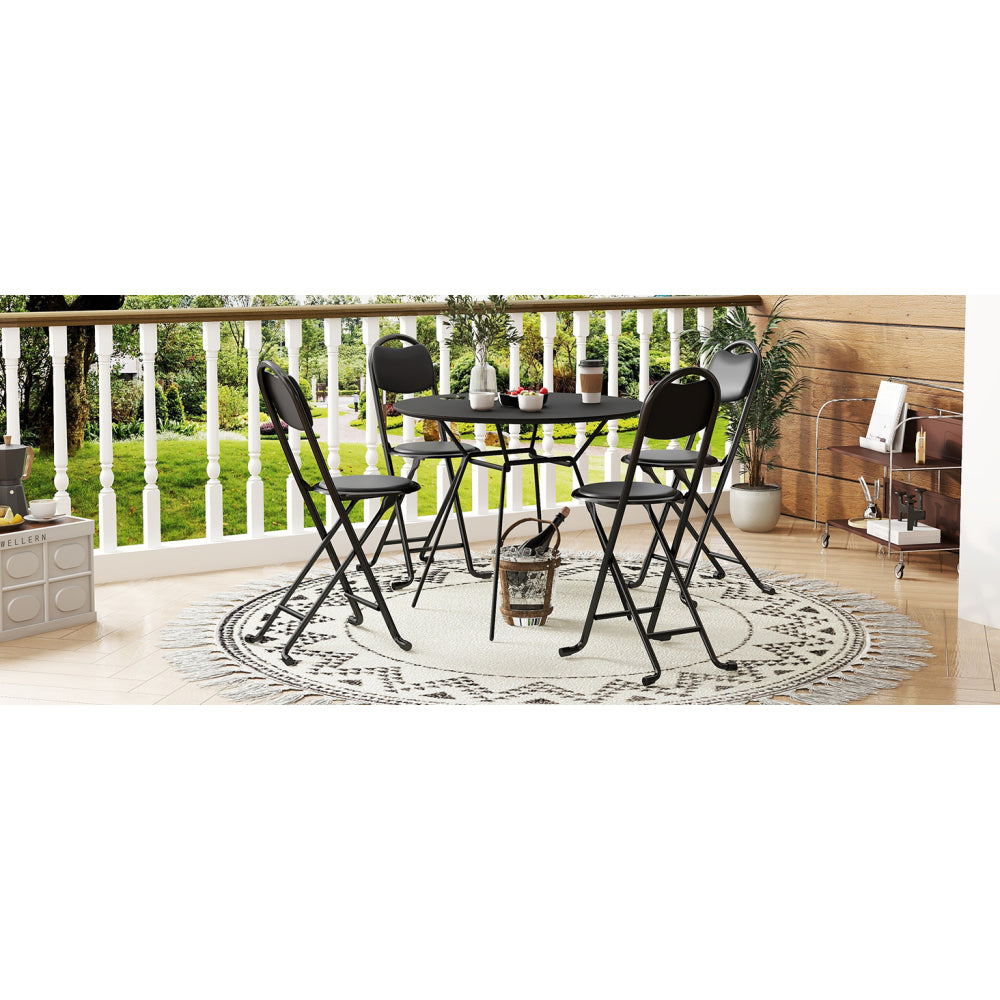 4pcs Folding Stool with Back, Cushioned Padded Folding Stool, Portable Folding Chairs for Outdoor Indoor Kitchen Shop Cafe(Expect Arrival Date 2025/6/30)