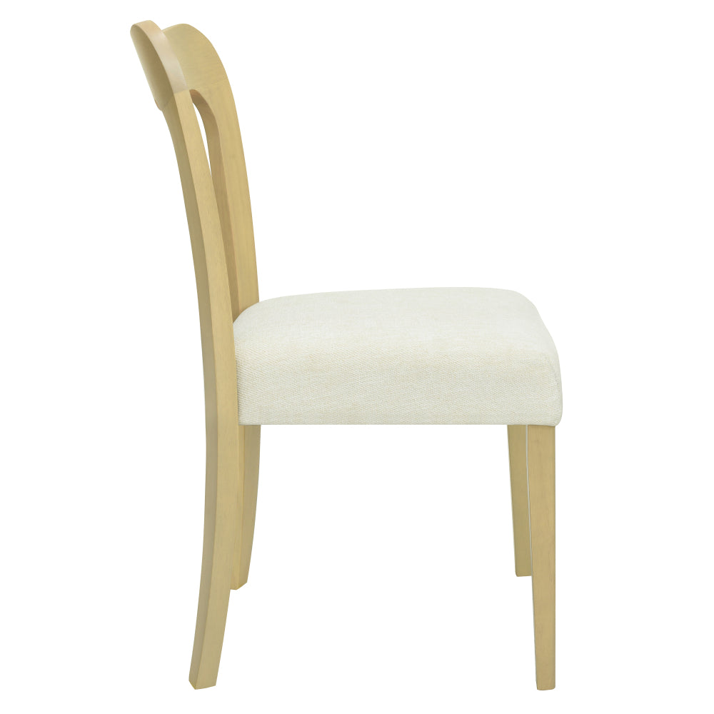 Dining Chair Without Arm(light ash+beige) Set of 2