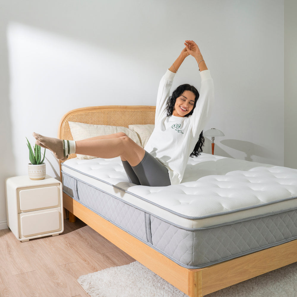 12 Inch Breathable Cool Cover Memory Foam Individual Pocket Spring Hybrid Mattress