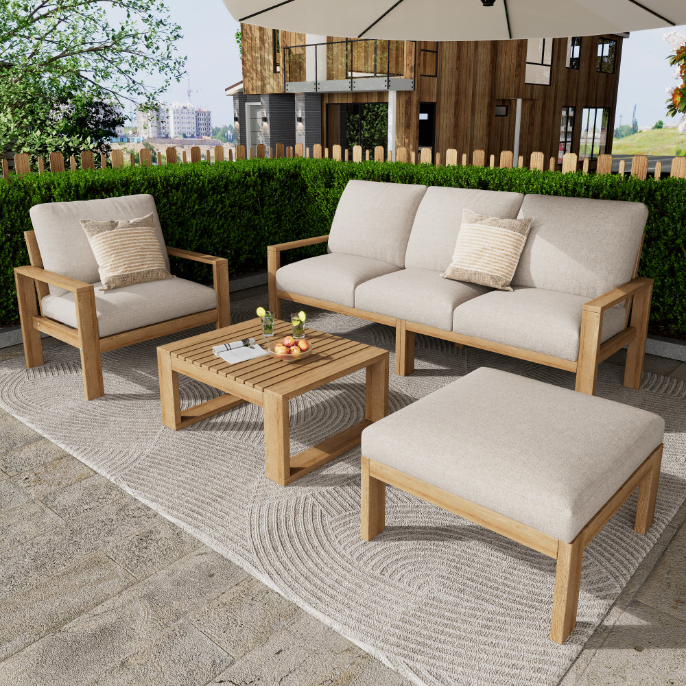 Outdoor Patio Chair with Cushions (Set of 2)