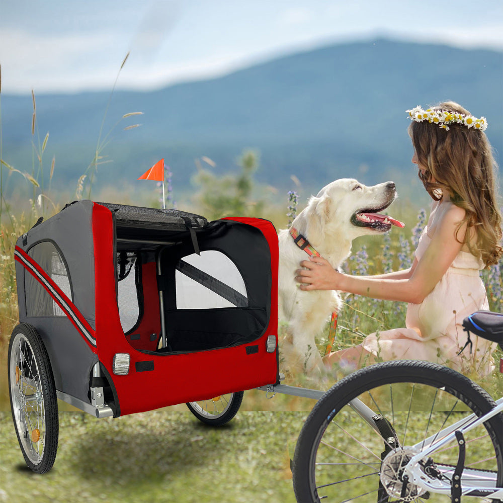 Outdoor Heavy Duty Foldable Utility Pet Stroller Dog Carriers Bicycle Trailer
