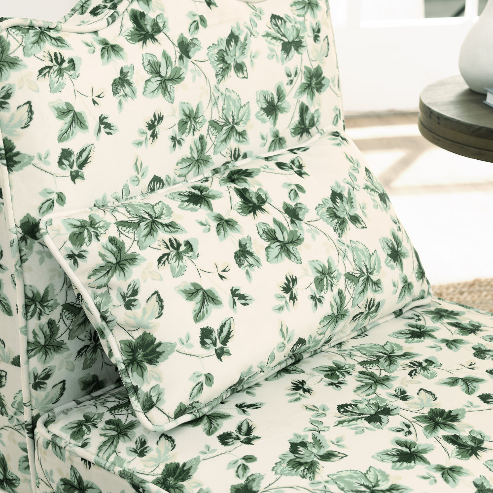Flannel single dining chair with soft seat cushion and backrest, no armrests, matching pillow can be used as waist cushion, this dining chair can be used in the living room - GREEN