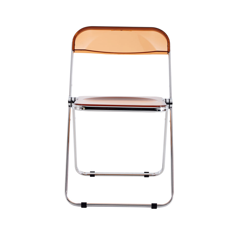 YELLOW Clear Transparent Folding Chair Chair Pc Plastic Living Room Seat