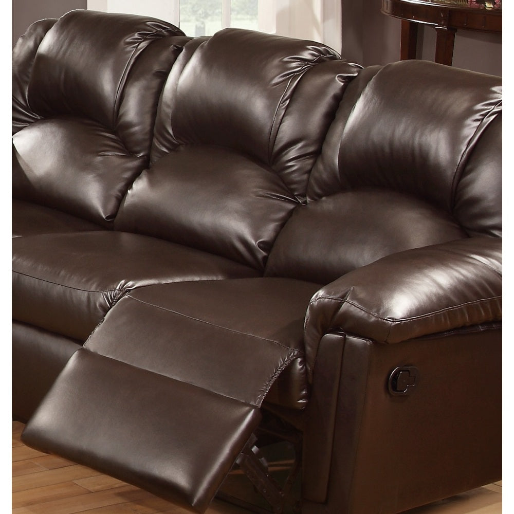 Motion Recliner Chair 1pc Glider Couch Living Room Furniture Brown Bonded Leather