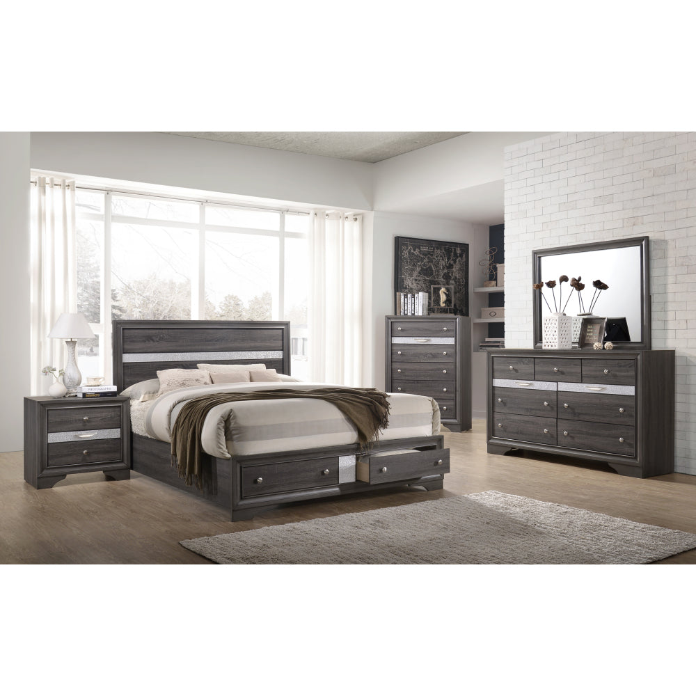 Matrix Traditional 7 Drawer Dresser made with Wood in Gray