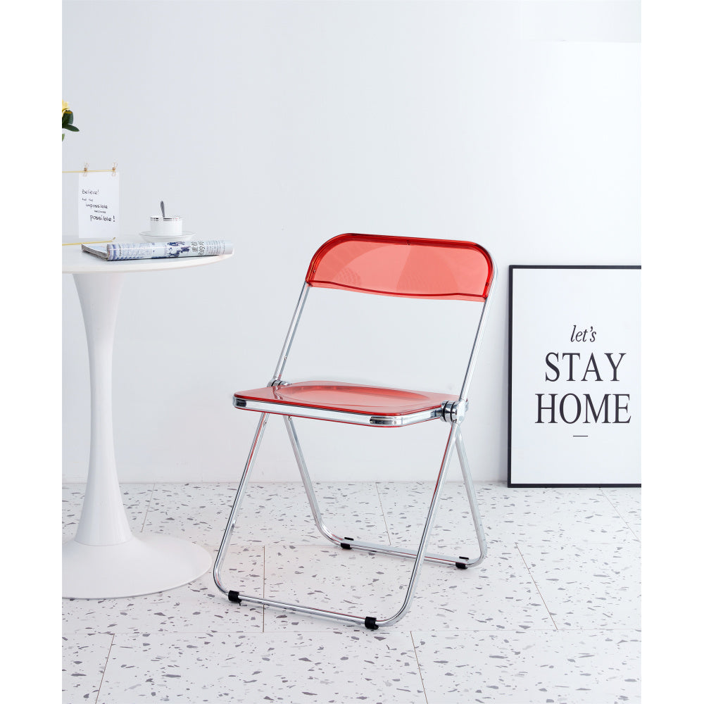 YELLOW Clear Transparent Folding Chair Chair Pc Plastic Living Room Seat