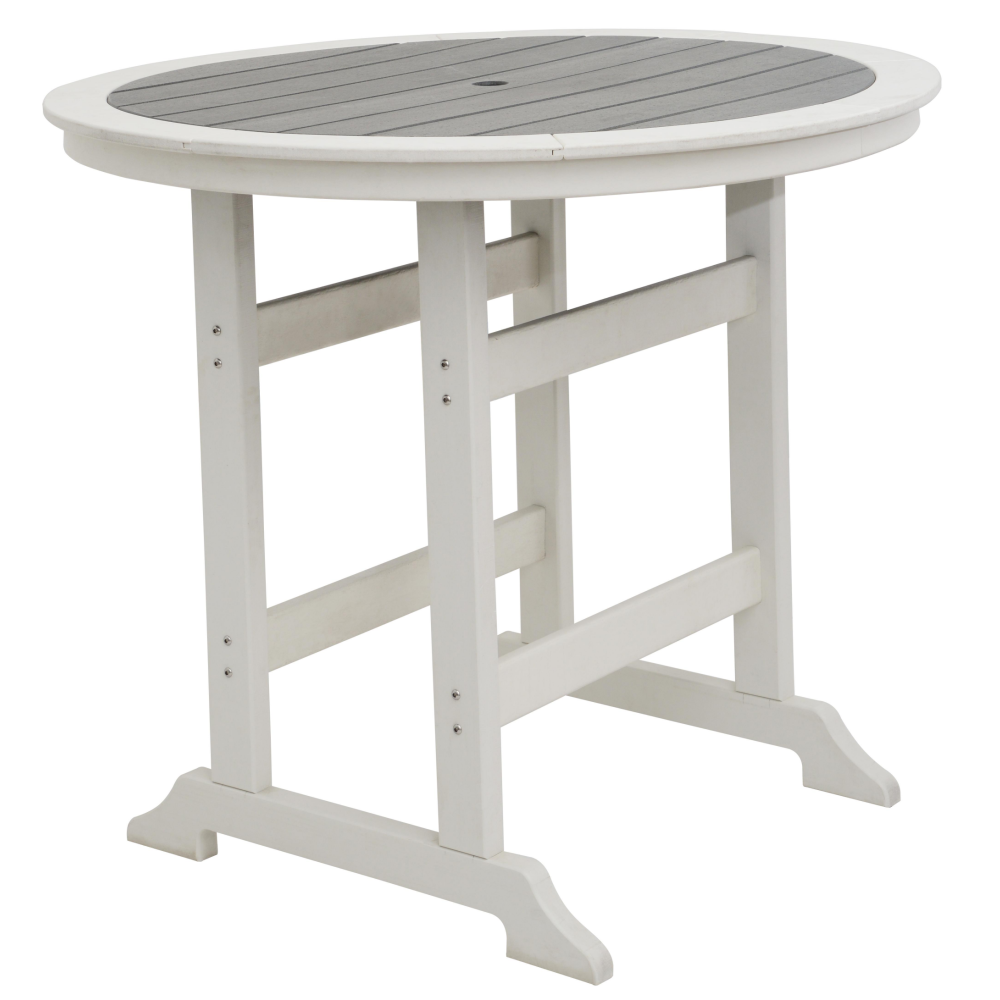 HDPE Bar Table, Dining Table, Patio Bar Set ,Counter Height Table For Outdoor White + Gray