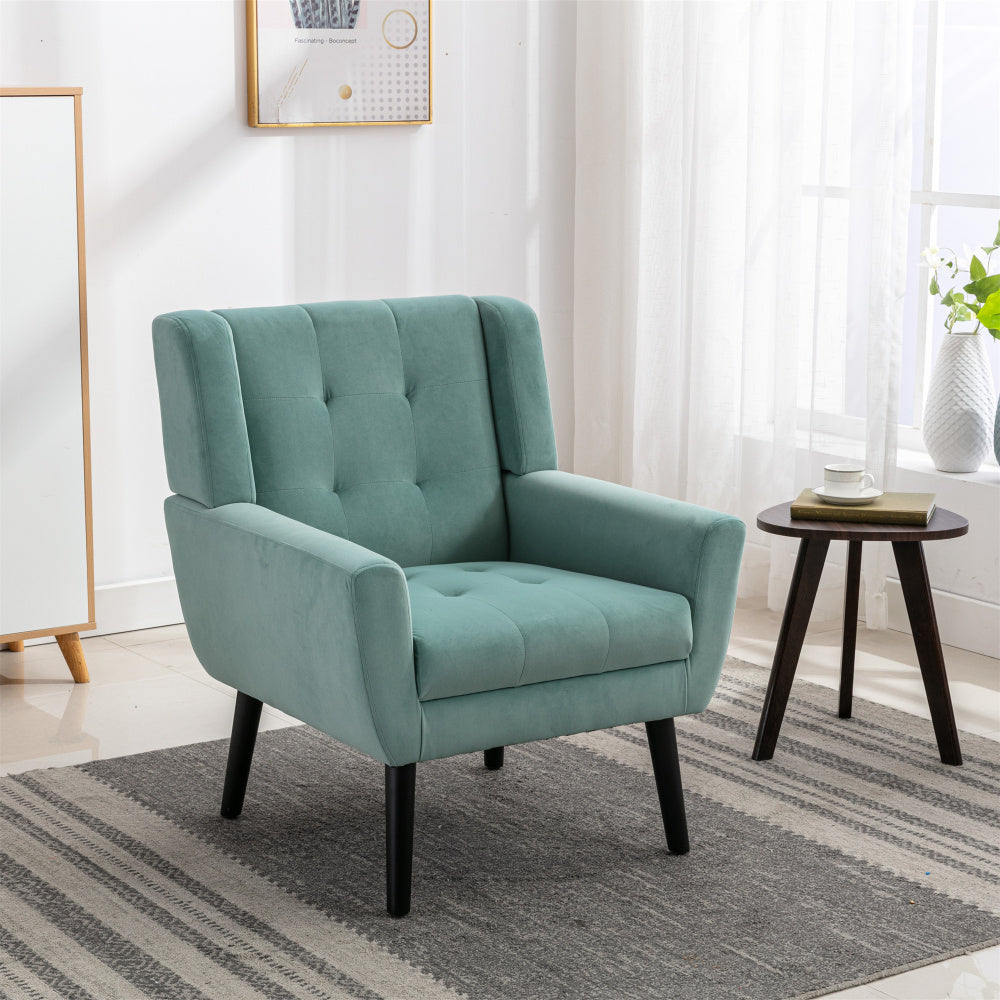 Modern Soft Teddy Material Ergonomics Accent Chair Living Room Chair Bedroom Chair Home Chair With Black Legs For Indoor Home-Grey Teddy Fabric