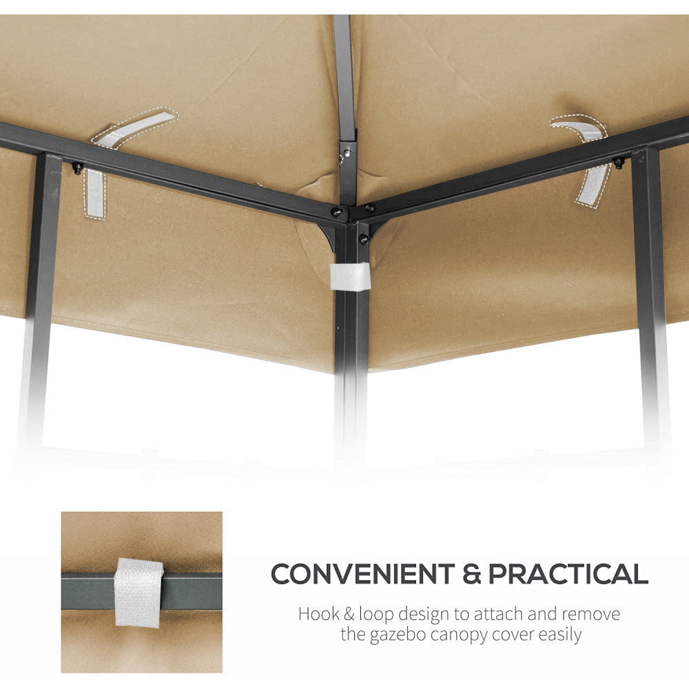10x10 Ft Outdoor Patio Gazebo Replacement Canopy,Double Tiered Gazebo Tent Roof Top Cover Only(Frame Not Include)