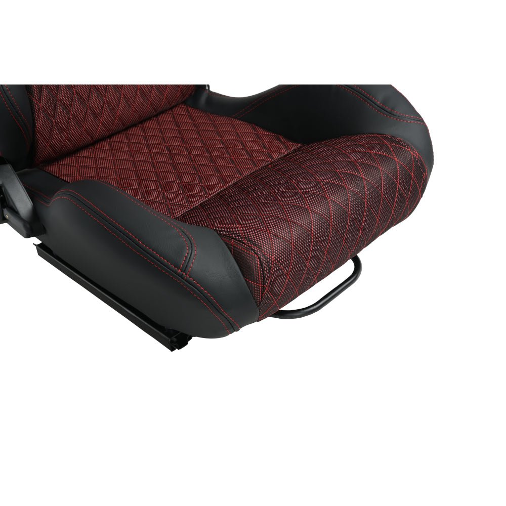 RACING SEAT HIGH QUALITY PVC WITH SUADE MATERIAL DOUBLE SLIDER 2PCS