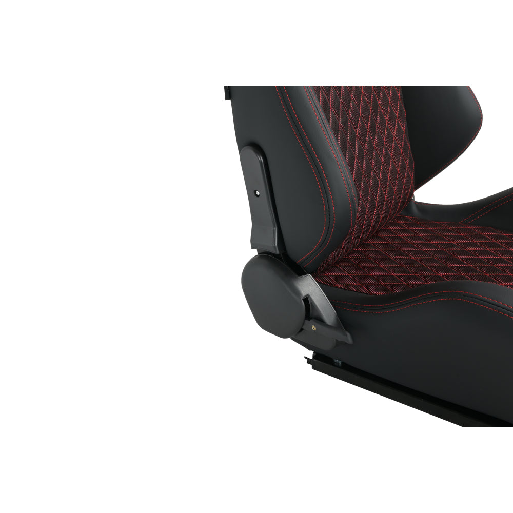 RACING SEAT HIGH QUALITY PVC WITH SUADE MATERIAL DOUBLE SLIDER 2PCS