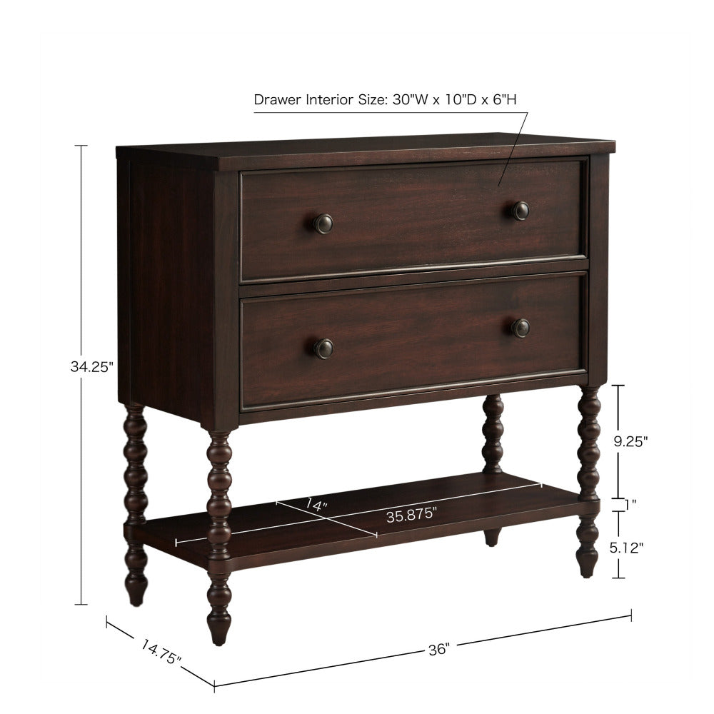 2 Drawer Accent Chest Morocco Brown