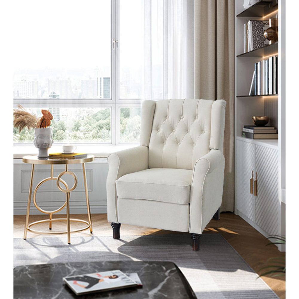 Redde Boo New Design Classic Dark Gray Waterproof Fabric Living Room Pull Button Sofa, High Back Manual Recliner Chair Cinema Home Theatre Cozy Recliner Sofa