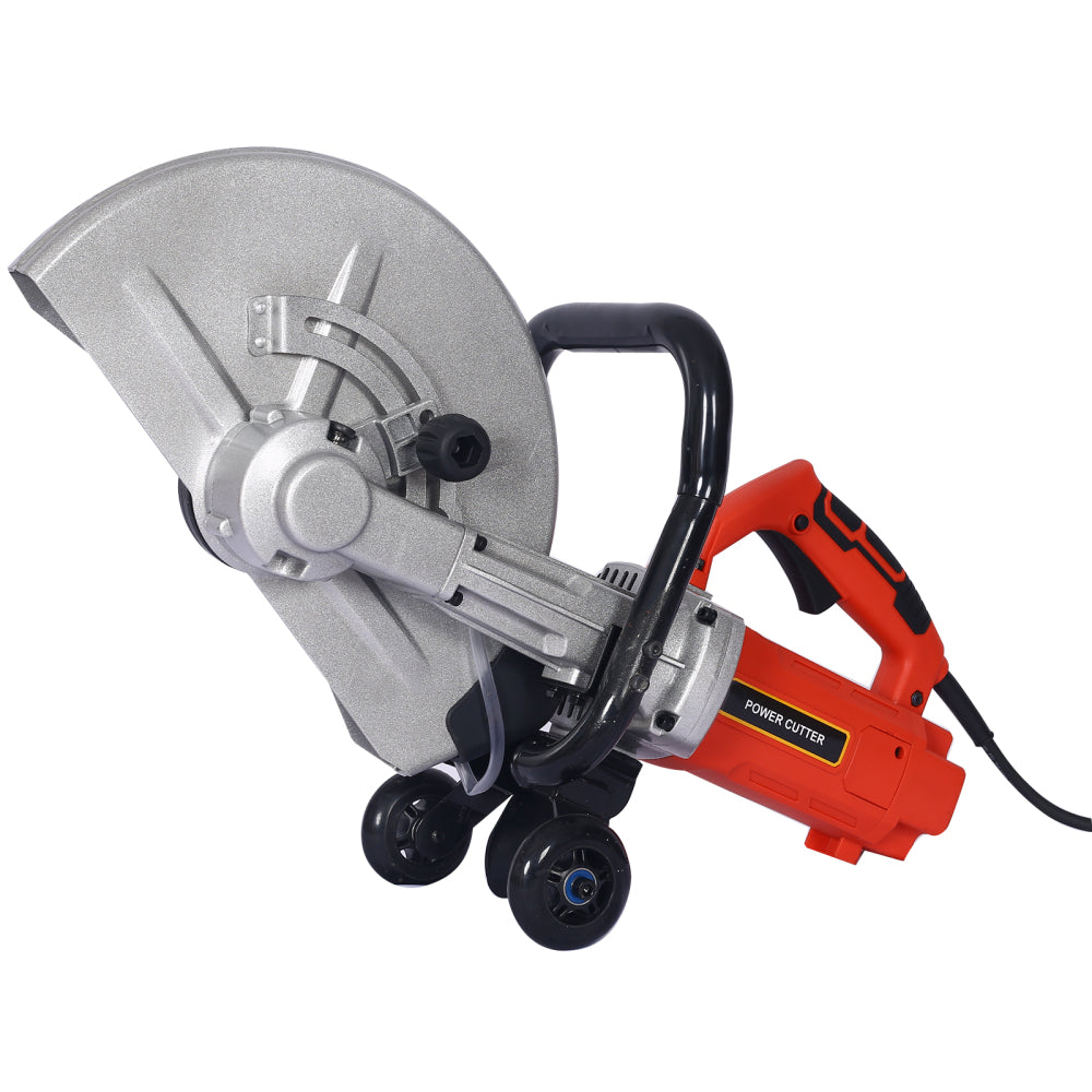Electric 14" Cut Off Saw Wet/Dry Concrete Saw Cutter Guide Roller with Water Line Attachment 3000w with blade